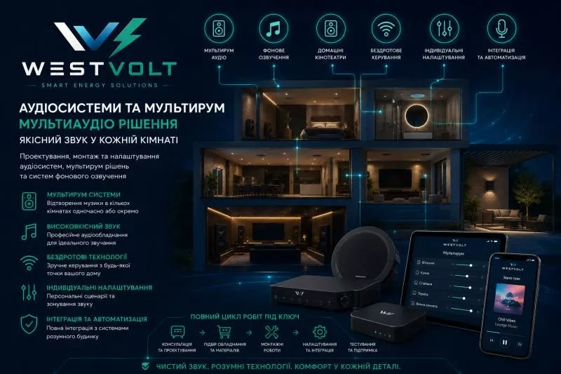Електрик, Відеонагляд, Сонячні станції, Кондиціонери від WEST VOLT